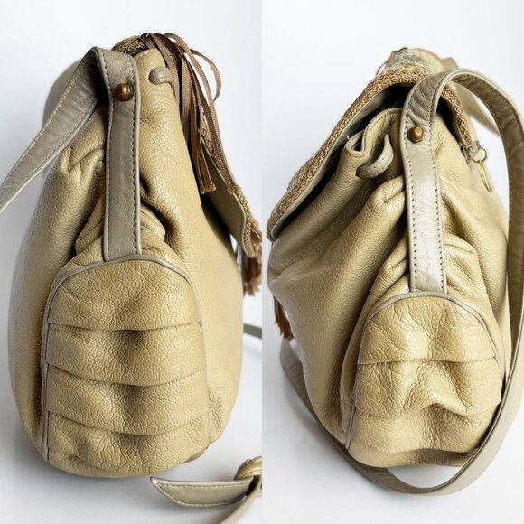 Sharif Shoulder Bag Messenger 80s Retro Snake Skin Leather Fringe Boho - Picture 5 of 10